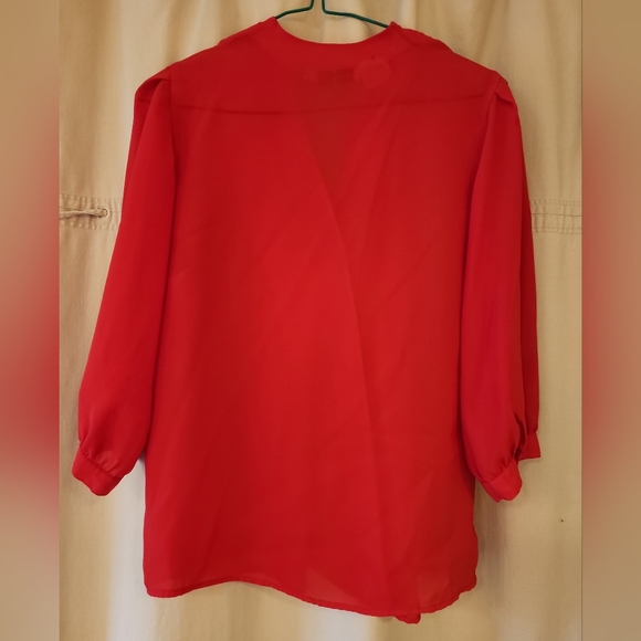 Vintage Women's Steven Barry Red Blouse size 8 - Picture 2 of 3